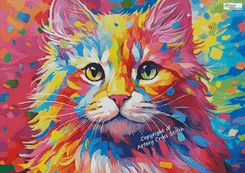 Bright Kitten by Artecy printed cross stitch chart