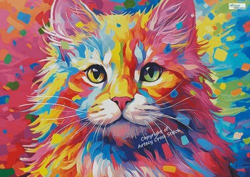 Bright Kitten (Large) by Artecy printed cross stitch chart