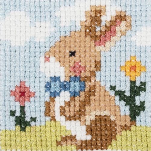 Bunny learn to cross stitch kit