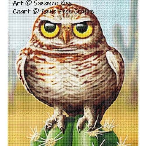Burrowing Owl by Paine Free Crafts printed cross stitch chart