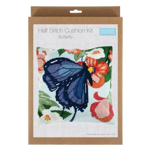 Butterfly cushion half cross stitch tapestry kit