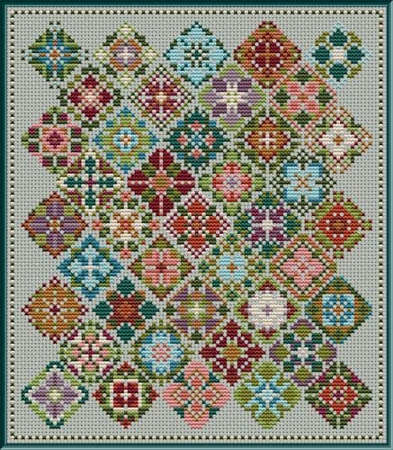 Carolyn Manning Designs Bohemian Gardens printed cross stitch chart