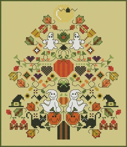 Carolyn Manning Designs Spooky Spruce printed cross stitch chart