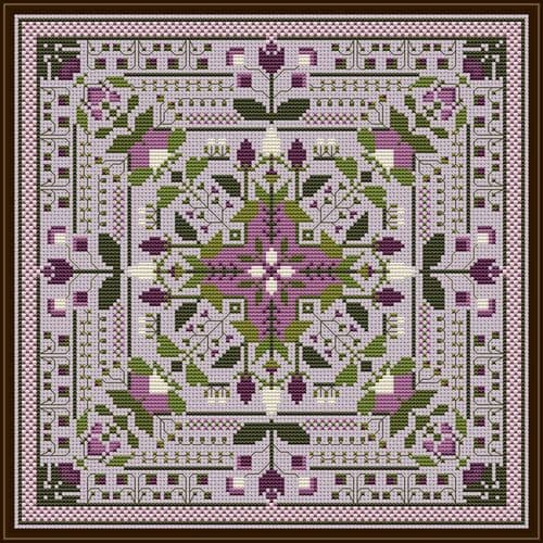 Carolyn Manning Designs The Violet Trellis printed cross stitch chart