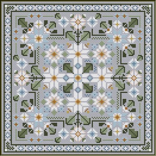 Carolyn Manning Designs White Poinsettias printed cross stitch chart