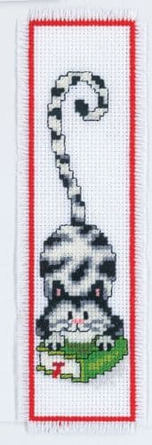 Cat Bookmark Counted Cross Stitch Kit by Vervaco