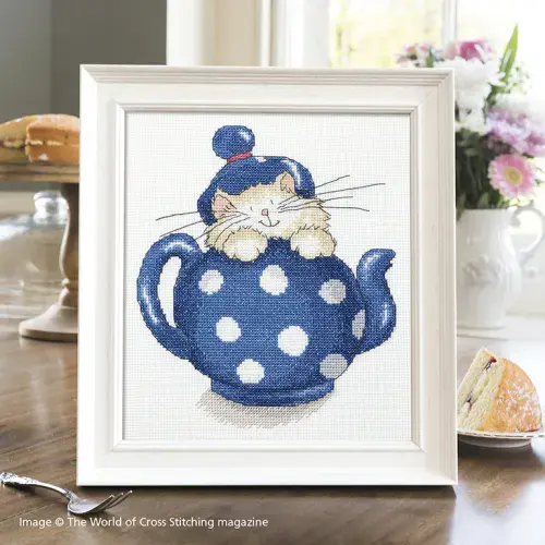 Cat in a Teapot by Margaret Sherry WOXS Issue 336 project pack