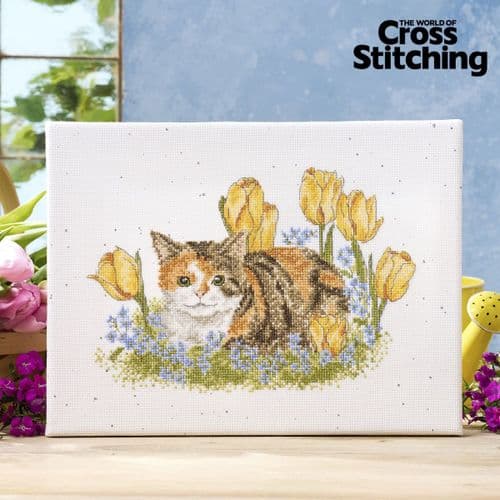 Cat in Tulips In the Garden WOXS Issue 372 project pack