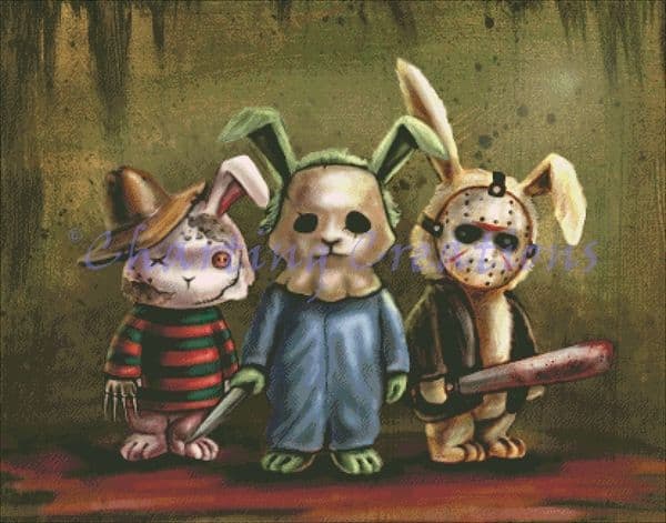 Charting Creations Horror Bunnies printed cross stitch chart