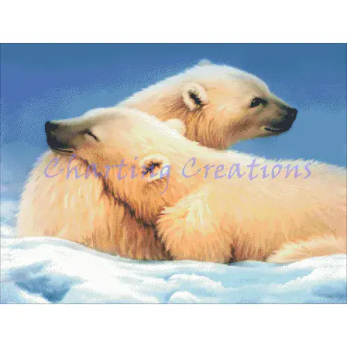 Charting Creations Polar Bears printed cross stitch chart