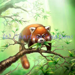 Charting Creations Red Panda Ralphie printed cross stitch chart