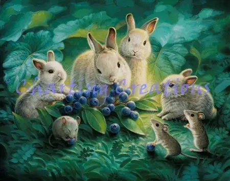 Charting Creations Small Blueberry Lunch printed cross stitch chart