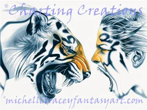 Charting Creations Tiger Totem printed cross stitch chart