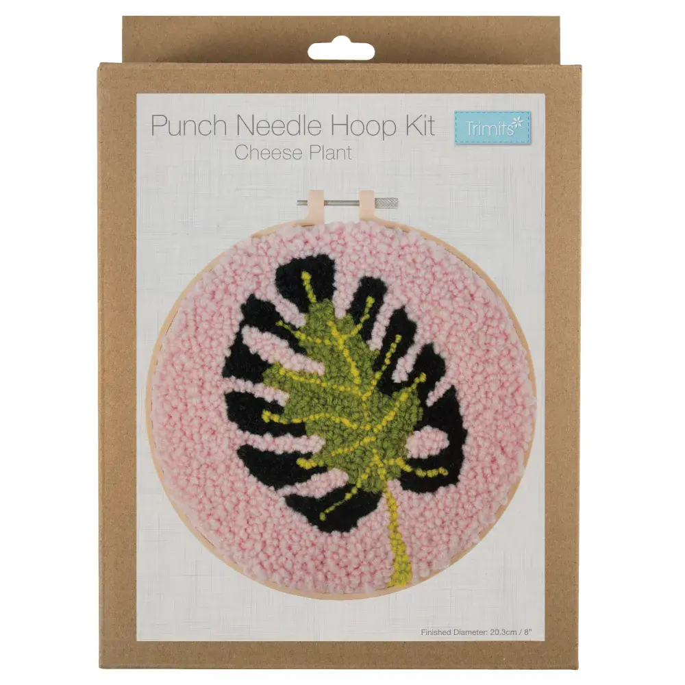 Cheese Plant Punch Needle Kit - Yarn and Hoop