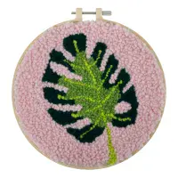 Cheese Plant Punch Needle Kit - Yarn and Hoop