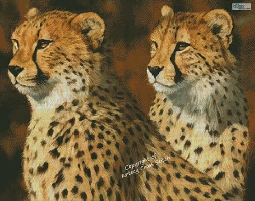 Cheetah Brothers by Artecy printed cross stitch chart