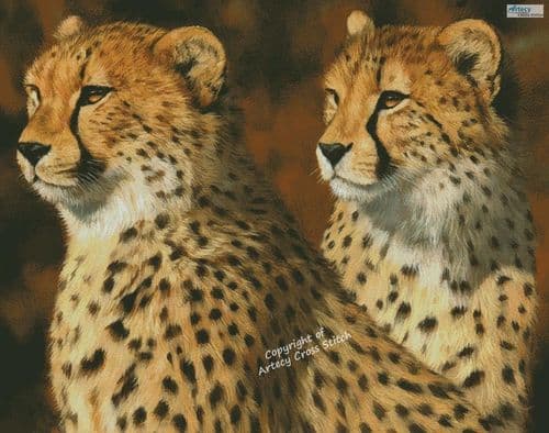 Cheetah Brothers (Large) by Artecy printed cross stitch chart