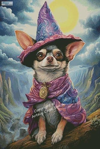 Chihuahua Wizard by Artecy printed cross stitch chart