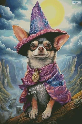 Chihuahua Wizard (Large) by Artecy printed cross stitch chart