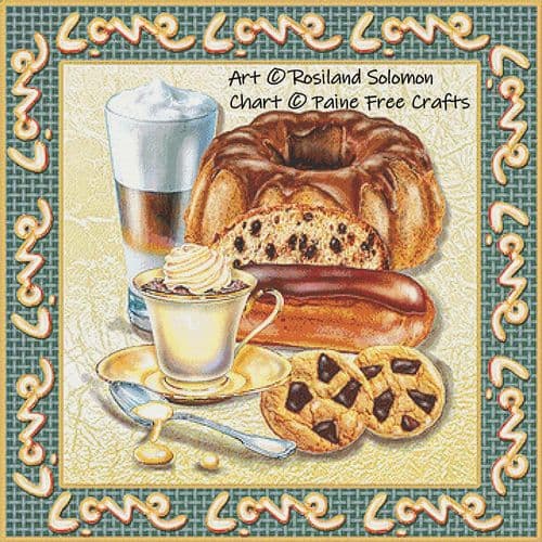 Chocolate Square (green) by Paine Free Crafts printed cross stitch chart
