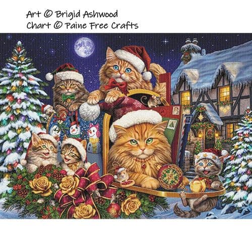 Christmas Cats (Brigid Ashwood) by Paine Free Crafts printed cross stitch chart
