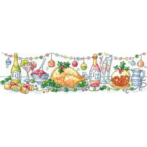 Christmas Dinner cross stitch chart - Karen Carter Collection