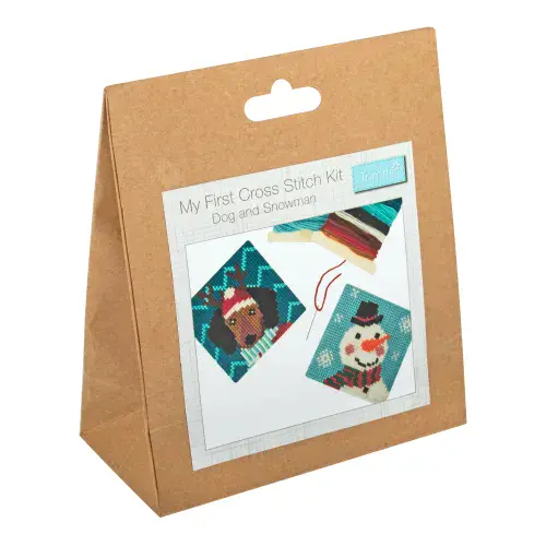 Christmas Dog and Snowman My First cross stitch kit