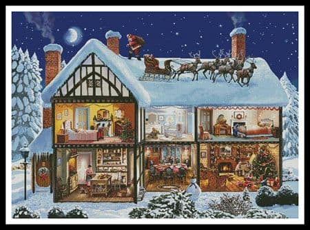 Christmas House 1 (Large) by Artecy printed cross stitch chart