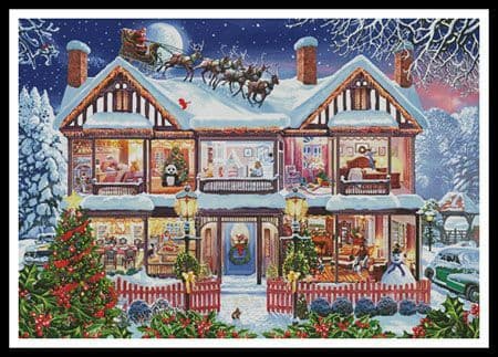 Christmas House 2 (Large) by Artecy printed cross stitch chart