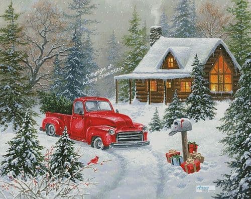 Christmas Tree Cabin (Large) by Artecy printed cross stitch chart