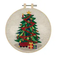 Christmas Tree Punch Needle Kit - Floss and Hoop