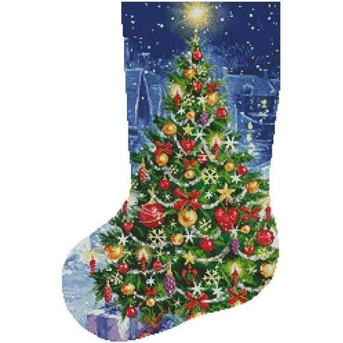 Christmas Tree Stocking (Left) by Artecy printed cross stitch chart