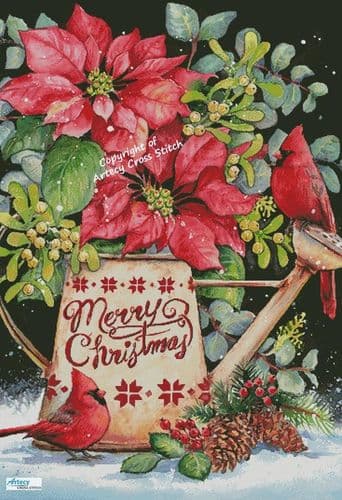 Christmas Watering Can (Large) by Artecy printed cross stitch chart