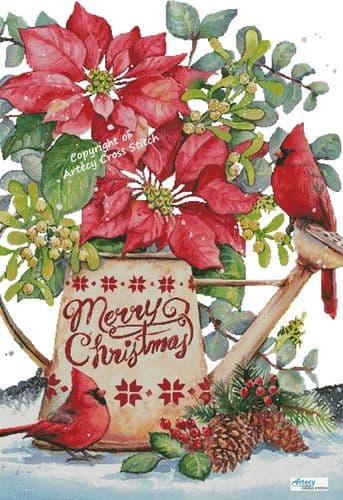 Christmas Watering Can Large(No Background) by Artecy printed cross stitch chart