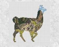 Climbing Goat Designs Machu Picchu Llama printed cross stitch chart