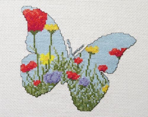 Climbing Goat Designs Wildflower Meadow Butterfly printed cross stitch chart