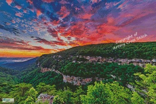Cloudland Canyon Sunrise by Artecy printed cross stitch chart