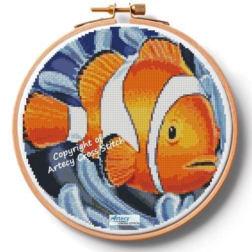 Clownfish 2 Hoop (Medium) by Artecy printed cross stitch chart