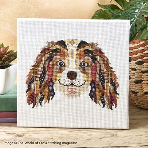 Colourful Spaniel Patterned Pooch WOXS Issue 354 project pack