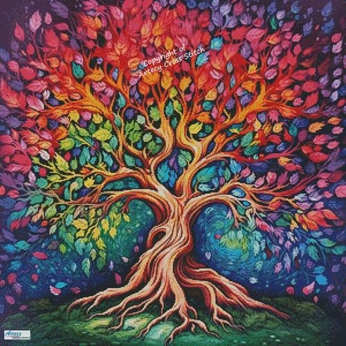 Colourful Tree by Artecy printed cross stitch chart