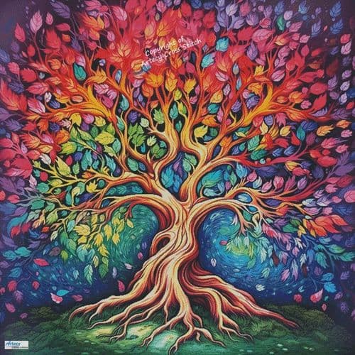 Colourful Tree (Large) by Artecy printed cross stitch chart