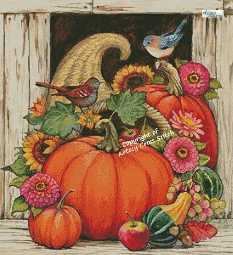 Cornucopia Pumpkins by Artecy printed cross stitch chart