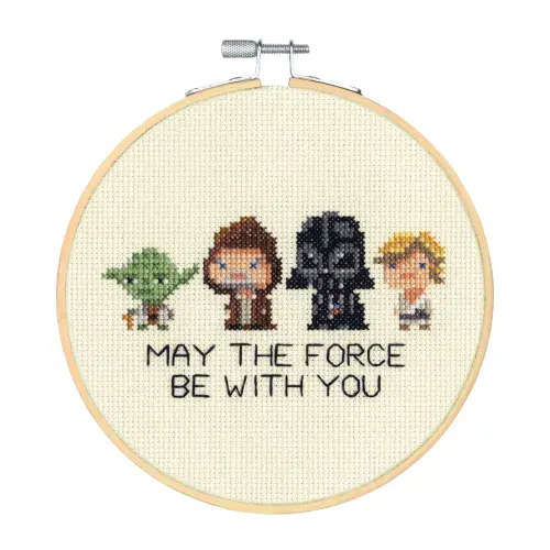 Counted Cross Stitch Kit with Hoop: Star Wars Family by Dimensions - EXCESS STOCK