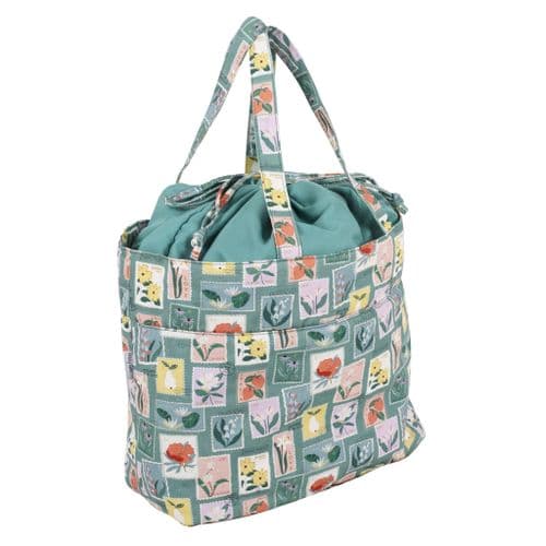Craft Bag (L): Drawstring: Embroidered Stamps