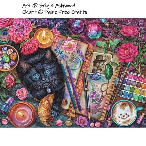 Crafty Cat by Paine Free Crafts printed cross stitch chart