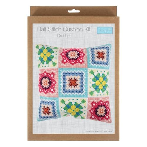 Crochet cushion half cross stitch tapestry kit