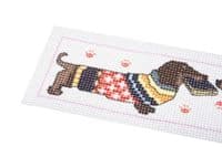 Cross Stitch Kit: Printed: Bookmark: Dachshund in Jumper
