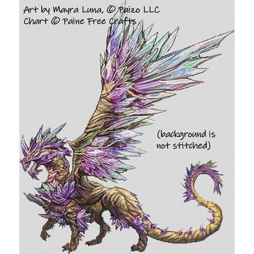 Crystal Dragon by Paine Free Crafts printed cross stitch chart