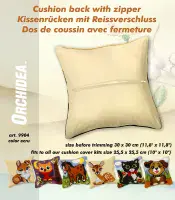 Cushion Back with zipper - Ecru - 25.5 x 25.5cm