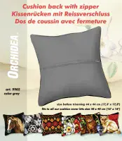 Cushion Back with zipper - Grey